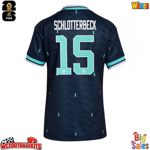 Germany Nico Schlotterbeck #15 Replica Away Stadium Shirt for Women World Cup 2026 Short Sleeve